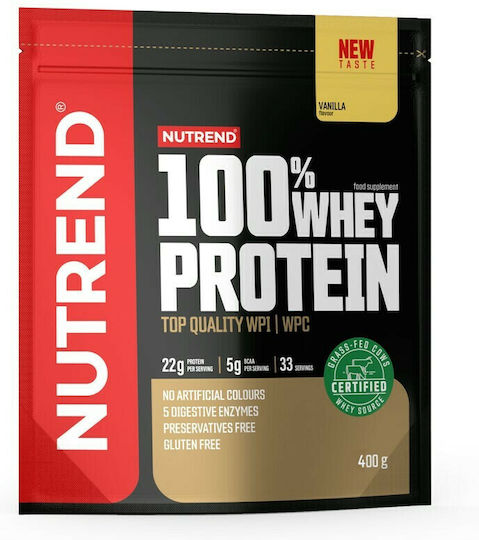 Nutrend 100% Whey Πρωτεΐνη Ορού Γάλακτος Χωρίς Γλουτένη με Γεύση Βανίλια 400gr