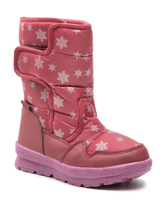 Kids Snow Boots with Zipper Burgundy