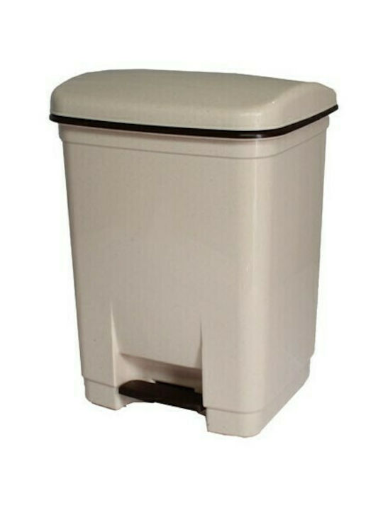 Viomes 446 Plastic Pedal Waste Bin 28lt Beige