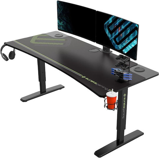 Γραφείο Gaming ERK-IM6301-BK με Ρυθμιζόμενο Ύψος & LED 168x70x81εκ. Μαύρο Γραφείο Gaming ERK-IM6301-BK με Ρυθμιζόμενο Ύψος & LED 168x70x81εκ. Μαύρο