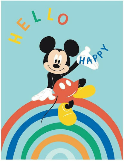 Disney Blanket Fleece Mickey Mouse Hello Light Blue 100x140cm