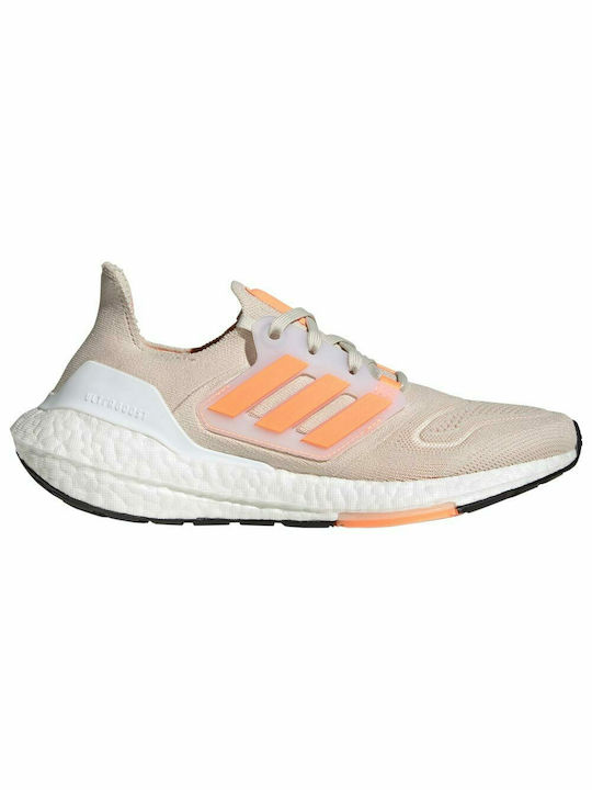 Adidas Ultraboost 22 Γυναικεία Αθλητικά Παπούτσια Running Aluminium / Beam Orange / Core Black