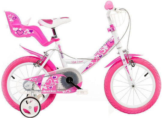 Dino Bikes Little Heart 14" Bicicletă pentru copii de Oras Roz