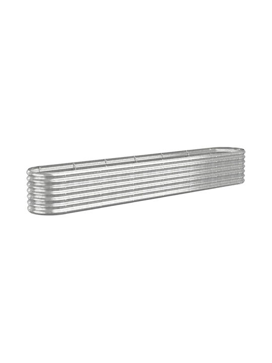vidaXL Blumenkasten Metallisch Silver 260x40x36cm.