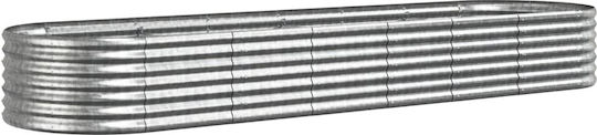 vidaXL Planter Box Metallic Silver 296x80x36cm.