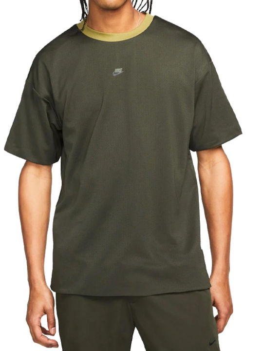Nike Ανδρικό T-shirt Χακί Μονόχρωμο
