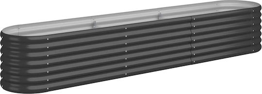 vidaXL Planter Box Metal Cărbune de lemn 224x40x36cm.