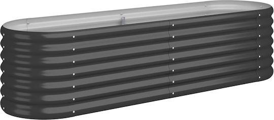 vidaXL Кутия за саксии Метал Въглени 152x40x36см.