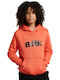 Fleece Kids Sweatshirt with Hood and Pockets Orange