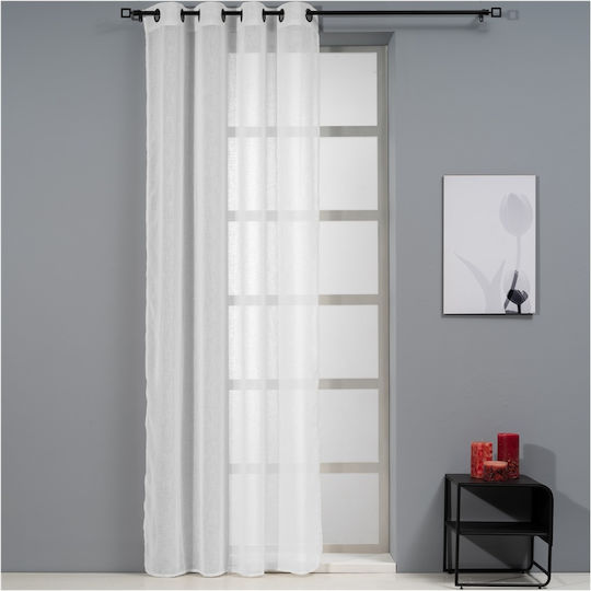 Artisti Italiani Κουρτίνα με Τρουκς Polylinen Λευκή 140x260εκ.