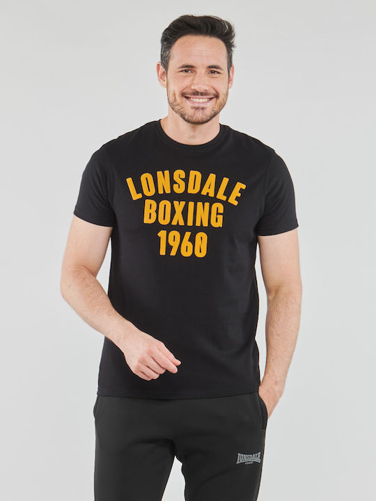 Lonsdale Pitsligo T-shirt Bărbătesc cu Mânecă Scurtă Negru