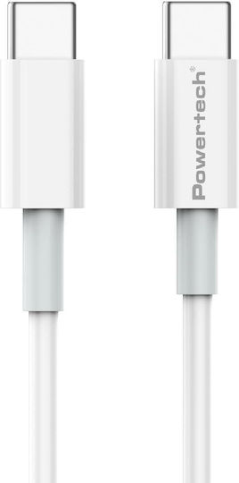 Powertech USB 2.0 Cable USB-C Male - USB-C 65W PD White 1m