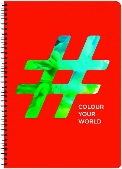 A&G Paper Σπιράλ Τετράδιο Ριγέ Β5 60 Φύλλων 2 Θεμάτων Colour Your World (Διάφορα Σχέδια/Χρώματα)