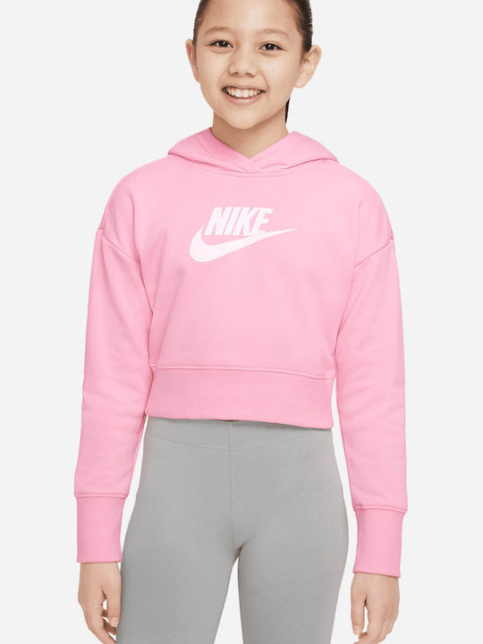 Nike Hanorac Copii Cropped cu Glugă Roz Sportswear