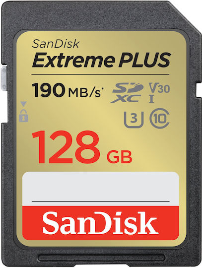 Sandisk Extreme Plus SDXC 128GB U3 V30 UHS-I 190MB/s | Skroutz Romania