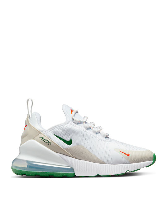 Air Max 270 Air Max 270 GS Kinder Sneakers White / Safety Orange / Light Bone / Gorge Green