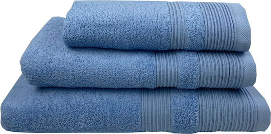 Astron Italy Badetuch-Set 3 Stück 983 Blau Herstellerfarbe 550gr/m²