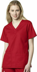 WonderWink Medizinische Bluse Rot aus Baumwolle...