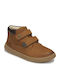 Tackeasy Anatomical Leather Kids Boots with Velcro Brown