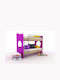 Appolic Kids Bed Bunk Single Fuchsia for Mattress 90x200cm