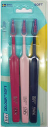 TePe Colour Select Manual Toothbrush Soft Fuchsia/Pink/Dark Blue 3pcs