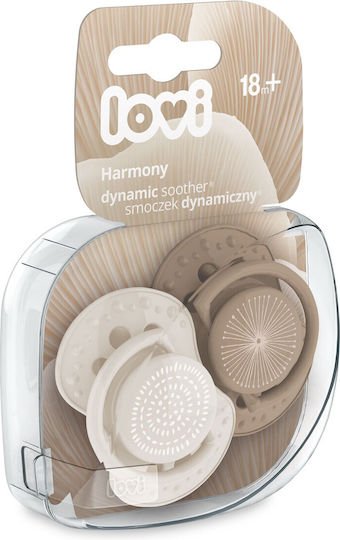 Lovi Baby Harmony Schnuller Silikon Beige Braun für 18+ Monate 2Stück