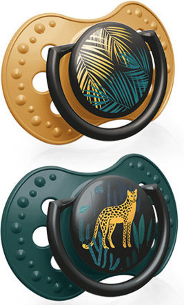 Lovi Baby Jungle Vibes Pacifiers Silicone Green Gold for 3-6 months 2pcs