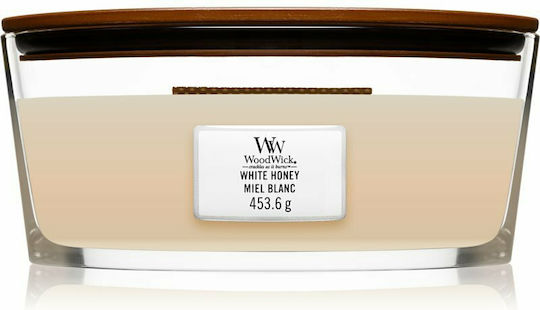 WoodWick Aromatic Candle in Jar with White Honey Ecru Scent 453g