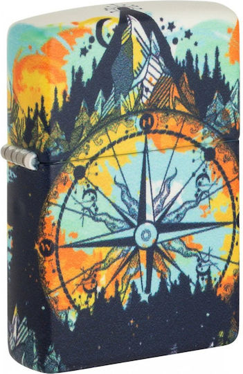 Zippo Compass Design Windproof Flame Lighter Multicolour