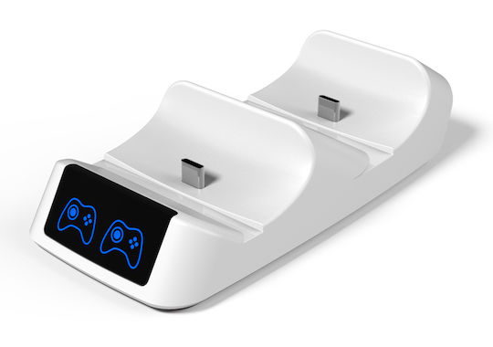 Roar Gamepad RR-0019 Charging Station for 2 controllers PS5 for 2x PS5 DualSense White