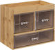 5Five Wooden Desktop Drawer 3 Number of Spit 13.5x19.2x24cm Brown