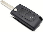 Foldable Car Key Shell with Blade with 2 Buttons for Citroen Berlingo, C2, C3, C4, C6