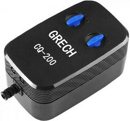Sun-Sun Grech CQ-200 Aquarium Air Pump Double Outlet with Maximum Flow Speed 200lt/h