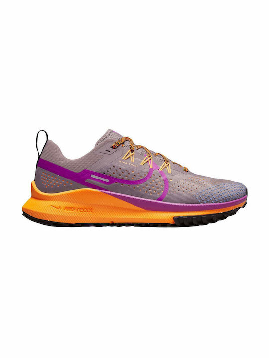 Nike React Pegasus Trail 4 Γυναικεία Αθλητικά Παπούτσια Trail Running Purple Smoke / Total Orange / Peach Cream / Vivid Purple