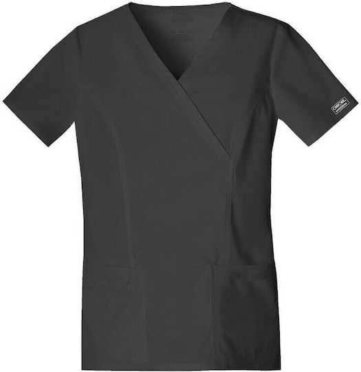 Cherokee 4728 Medizinische Bluse Schwarz aus Baumwolle und Polyester