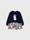 Mayoral Sweatshirt Kids Dress Checked Long Sleeve Navy Blue