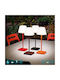 La Mia Luce Adam Metal Table Lamp LED with White Shade and Brown Base