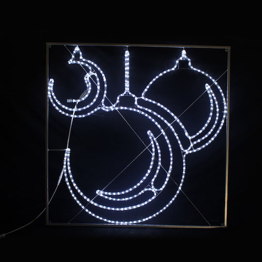 Aca Коледен Светодиоден маркуч във Форма Топка Бяла 120x120x120см. Three Christmas Ball
