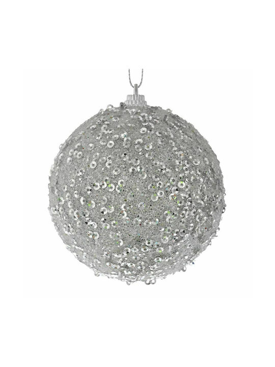 Iliadis Christmas Ball Ornament Silver 8x8cm 6pcs