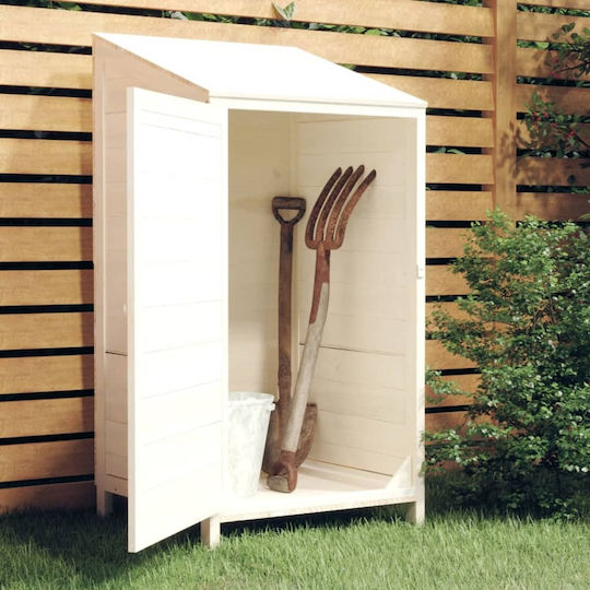 Wooden Garden Shed White 0.55x0.52x1.12m