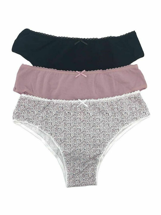 Βαμβακερά Women's Brazil 3Pack Floral/Black/Dusty Pink