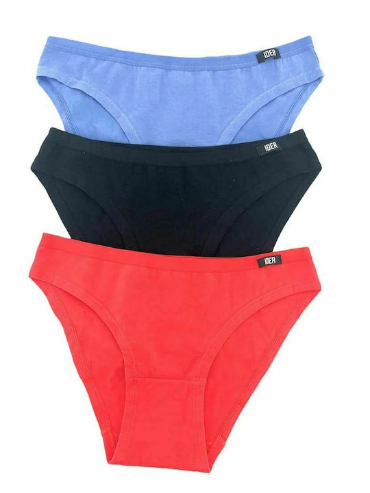 IDER Bumbac Femei Alunecare 3Pack Black/Coral/Jean