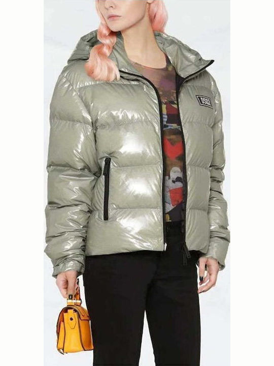 Rock Your Road Κοντό Γυναικείο Puffer Μπουφάν για Χειμώνα Steel Grey