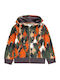 Kinder-Sweatshirtjacke Fleece mit Kapuze Khaki