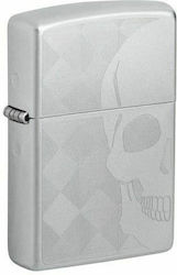 Zippo Skull Winddichtes Feuerzeug Flamme in Sil...