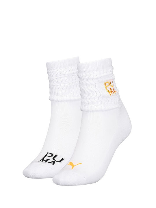Puma Slouch Κάλτσες για Yoga/Pilates Λευκές 1 Ζεύγος