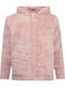 Kinderstrickjacke Pelz mit Kapuze Rosa
