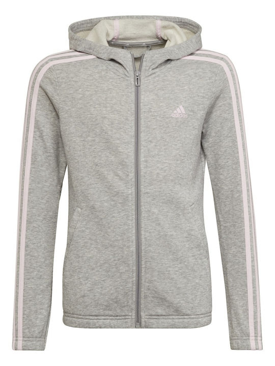 adidas Παιδική Ζακέτα Φούτερ Essentials 3-Stripes Γκρι