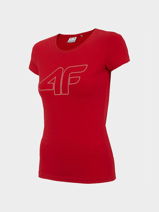 4F Damen Sport T-Shirt Rot