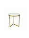 Round Glass Side Table Gold L42xW42xH54cm